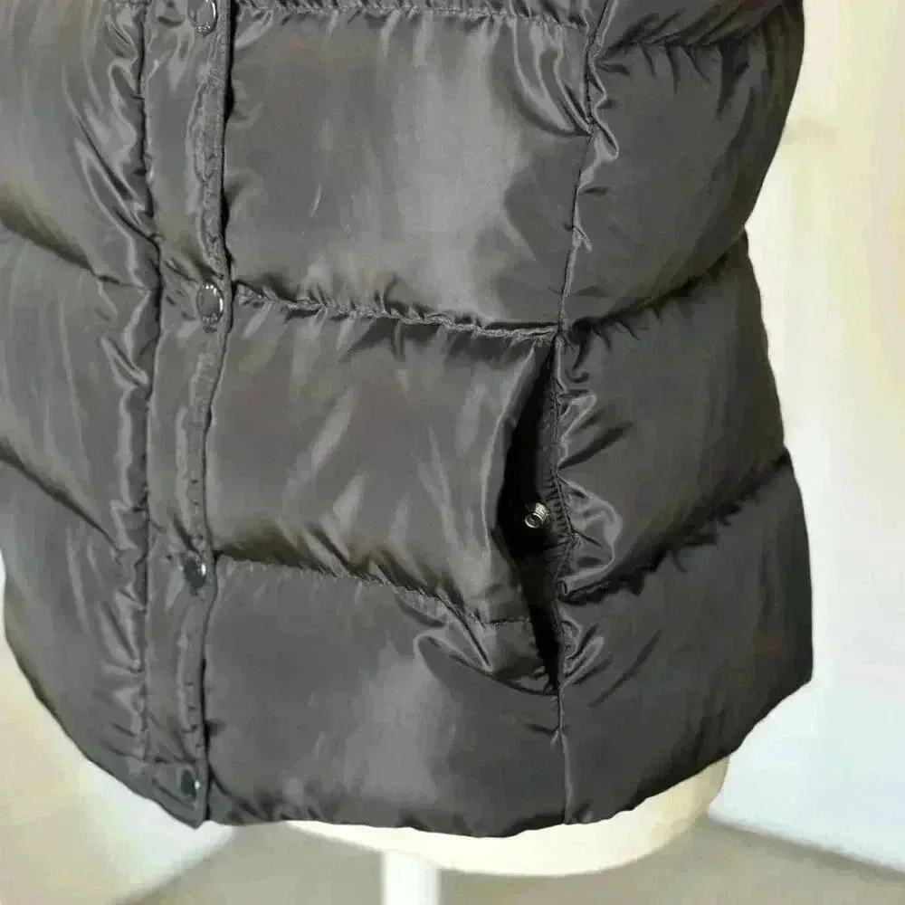 J. Crew Down Filled Black Puffer Jacket Vest Women’s Size Small